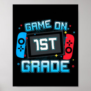 Game On 1st Grade Gamer Back To School Boys Kids  Poster