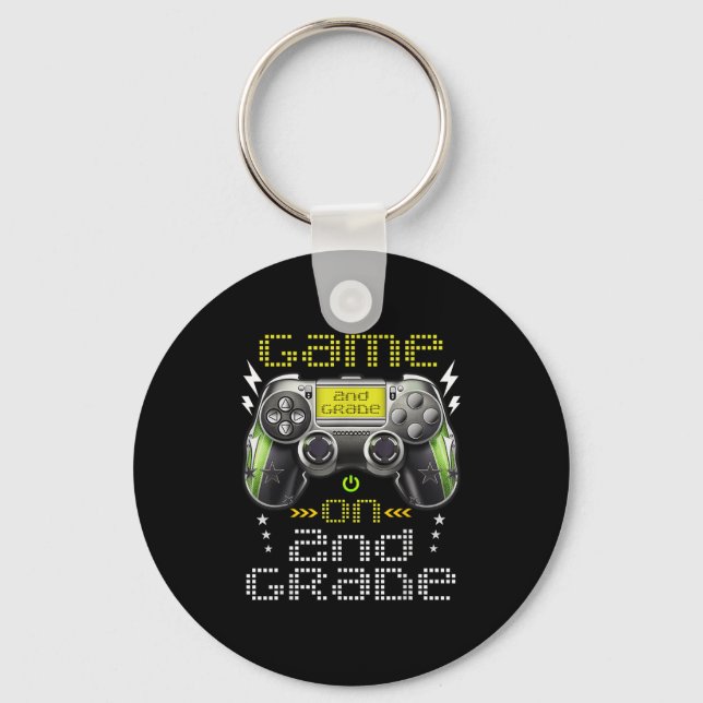 Game On 2nd Grade Back To School For Kids Girls Bo Key Ring (Front)