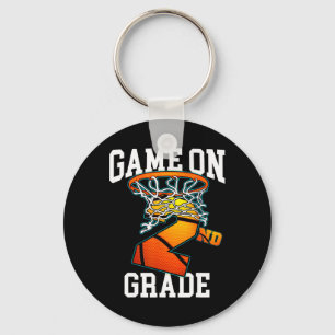 Game On 2nd Grade Basketball Back To School Studen Key Ring
