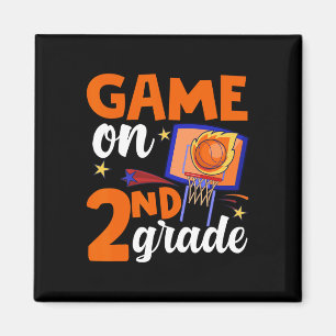 Game On 2nd Grade Basketball Back To School Studen Magnet