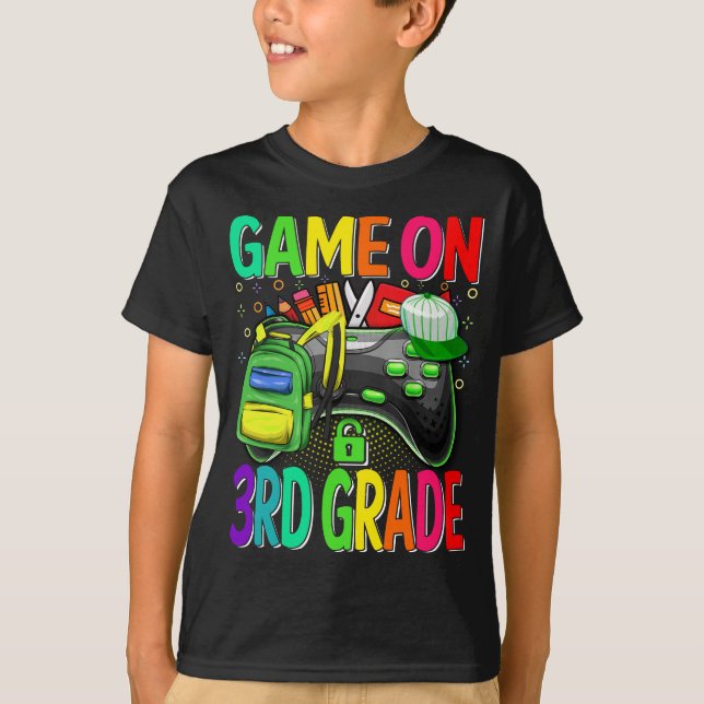 Game On 3rd Grade Back To School  T-Shirt (Front)