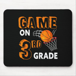 Game On 3rd Grade Basketball Back To School Fun Gi Mouse Mat