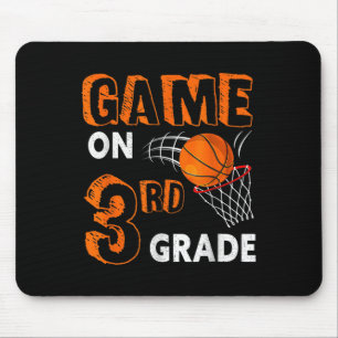 Game On 3rd Grade Basketball Back To School Fun Gi Mouse Mat
