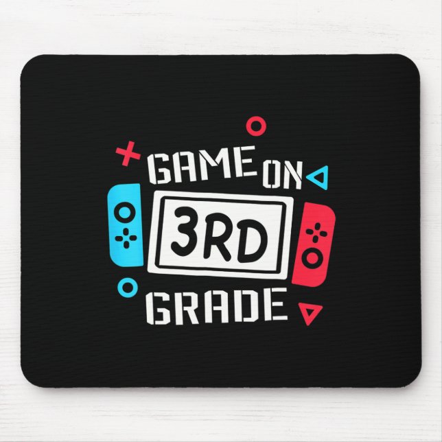 Game On 3rd Grade Cool Kids Team Third Back To Sch Mouse Mat (Front)