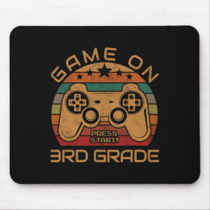 Game On 3rd Grade First Day Gamer Gift Back to Sch Mouse Mat