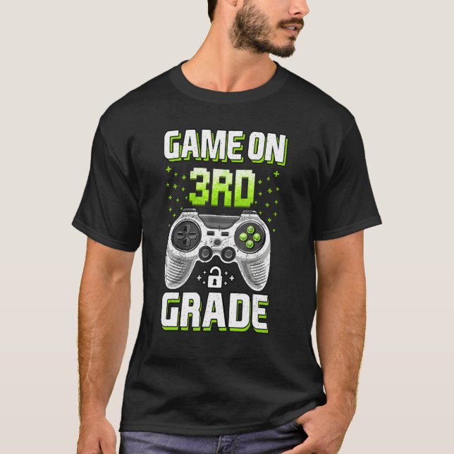 Game On 3rd Grade   Gamer Kids Boys Back To School T-Shirt (Front)
