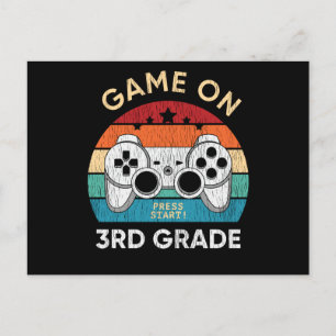 Game On 3rd Grade Video Game Back to School Gamer Postcard