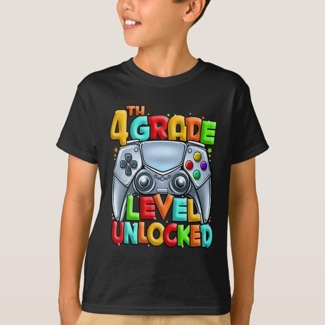 Game On 4th Grade Back To School 4th Grade Level U T-Shirt (Front)