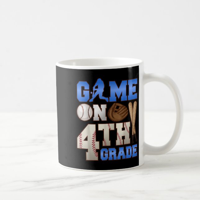 Game On 4th Grade Baseball Player Humour First Day Coffee Mug (Right)