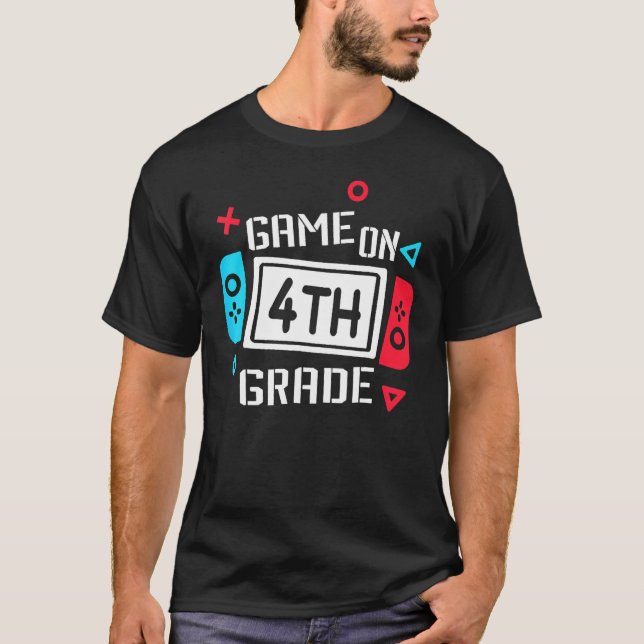 Game On 4th Grade Boys Kids Fourth Grade Back To S T-Shirt (Front)