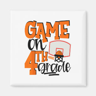 Game On 4th Grade Fun Sketll School T Shirt Magnet