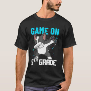 Game On 5th Grade French Bulldog Gaming Gamer Back T-Shirt