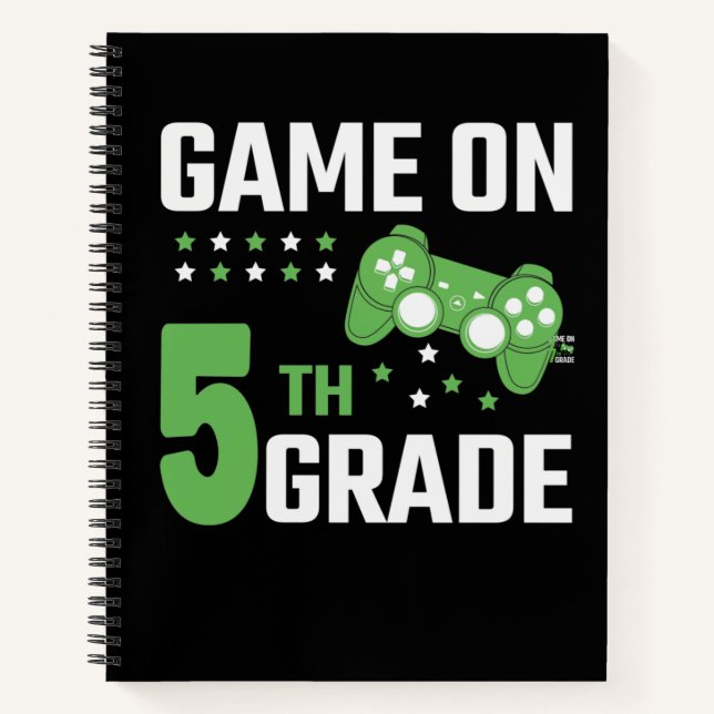 Game On 5th Grade Video Game Back to School Gamer Notebook (Front)