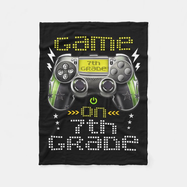 Game On 7th Grade Back To School For Kids Girls Bo Fleece Blanket (Front)