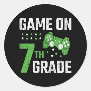 Game On 7th Grade Gamer Back To School Student Classic Round Sticker