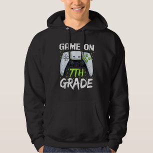 Game On 7th Grade Gaming Gamer Back To School Stud Hoodie