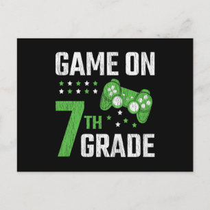 Game On 7th Grade Video Game Back to School Gamer Postcard