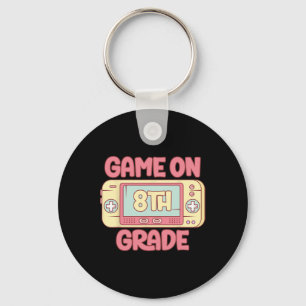 Game On 8th Grade Cool Video Game Ck To School Kid Key Ring