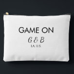Game on add couple name wedding party place city g accessory pouch<br><div class="desc">design</div>