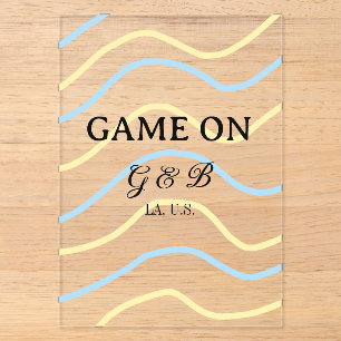 Game on add couple name wedding party place city g acrylic invitations