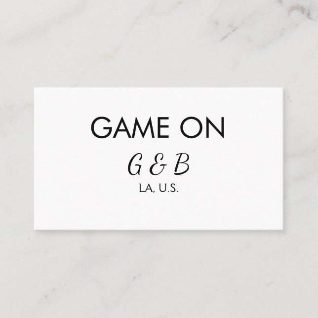 Game on add couple name wedding party place city g business card (Front)