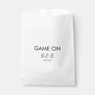 Game on add couple name wedding party place city g favour bags