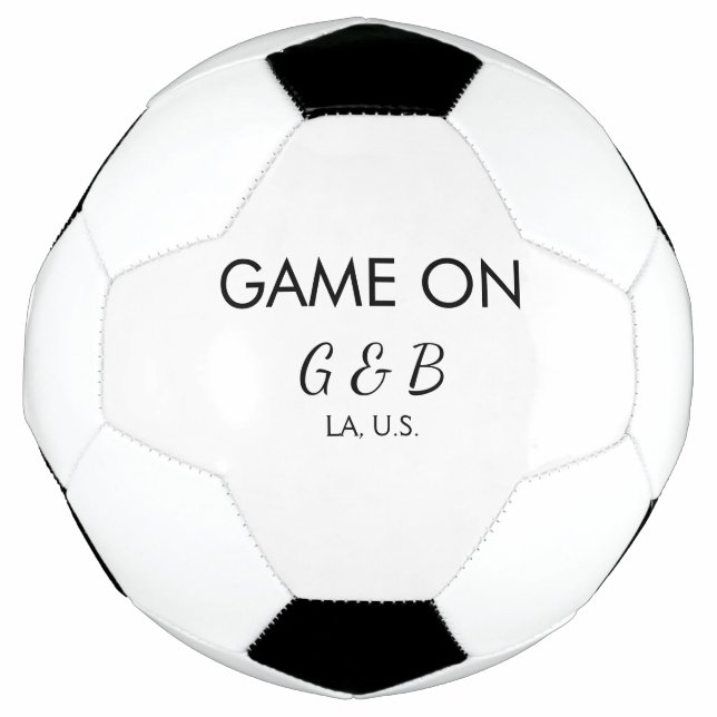 Game on add couple name wedding party place city g football (Front)
