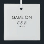 Game on add couple name wedding party place city g glass tree decoration<br><div class="desc">design</div>