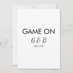 Game on add couple name wedding party place city g invitation