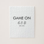 Game on add couple name wedding party place city g jigsaw puzzle<br><div class="desc">design</div>