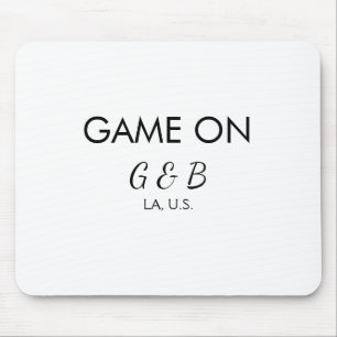 Game on add couple name wedding party place city g mouse mat