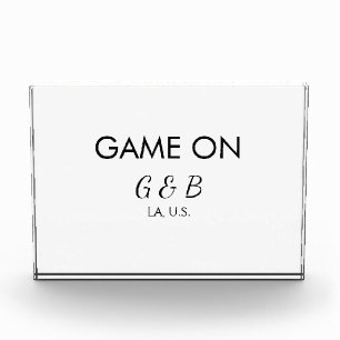Game on add couple name wedding party place city g photo block