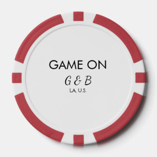 Game on add couple name wedding party place city g poker chips