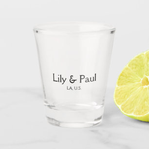 Game on add couple name wedding party place city g shot glass