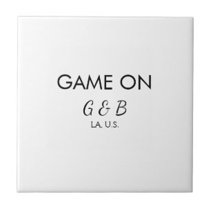 Game on add couple name wedding party place city g tile