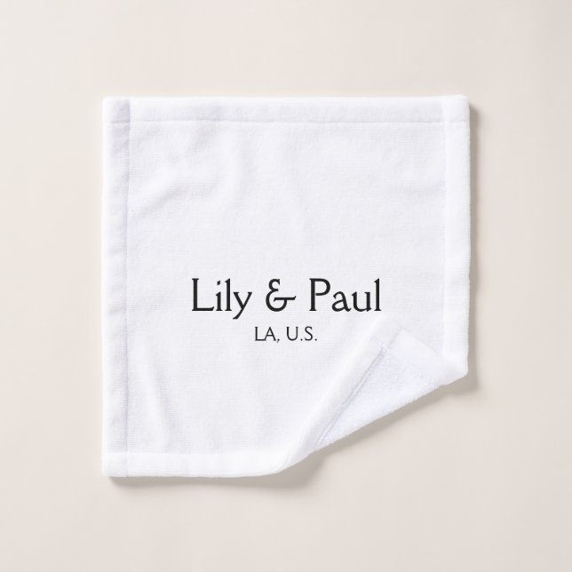 Game on add couple name wedding party place city g wash cloth (Wash Cloth)