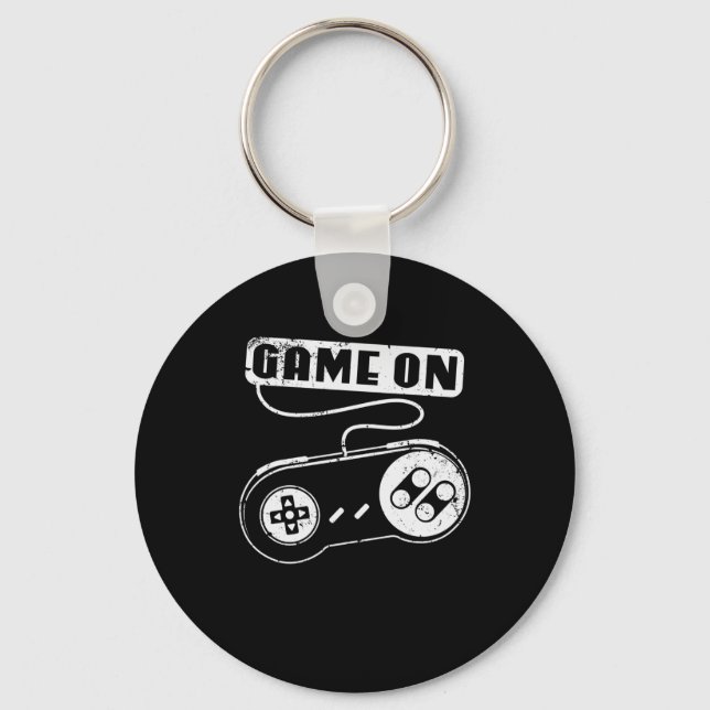 Game On alter Controller Videospiele Key Ring (Front)