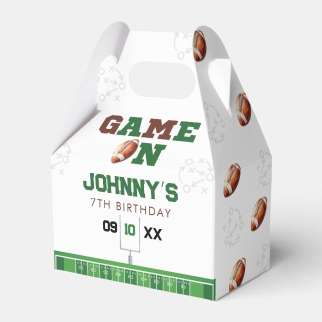 Game On American Football Birthday Favour Box (Front Side)