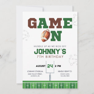 Game On American Football Birthday Invitation