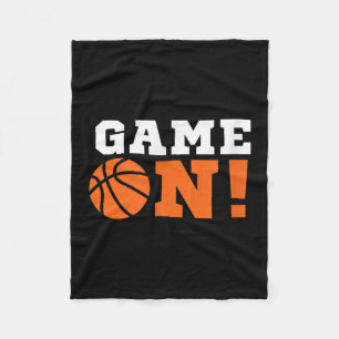 Game On! Basketball B Ball Tee Motivational Cool T Fleece Blanket