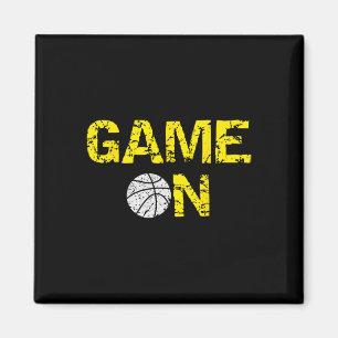 Game On Basketball; Blue Black Yellow Gold Team Co Magnet