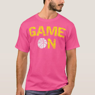 Game On Basketball Blue Black Yellow Gold Team Col T-Shirt