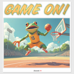 Game On Basketball Frog contour sticker