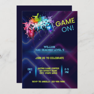 Game On Birthday Invitation