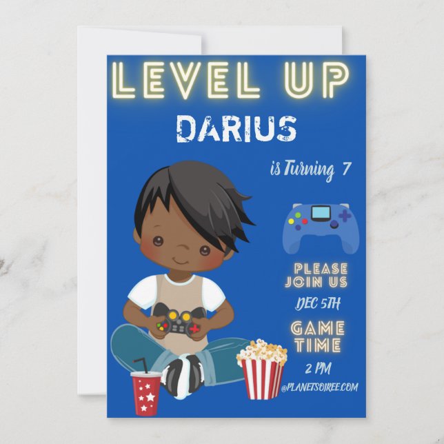 Game On Birthday Invitation Card (Front)