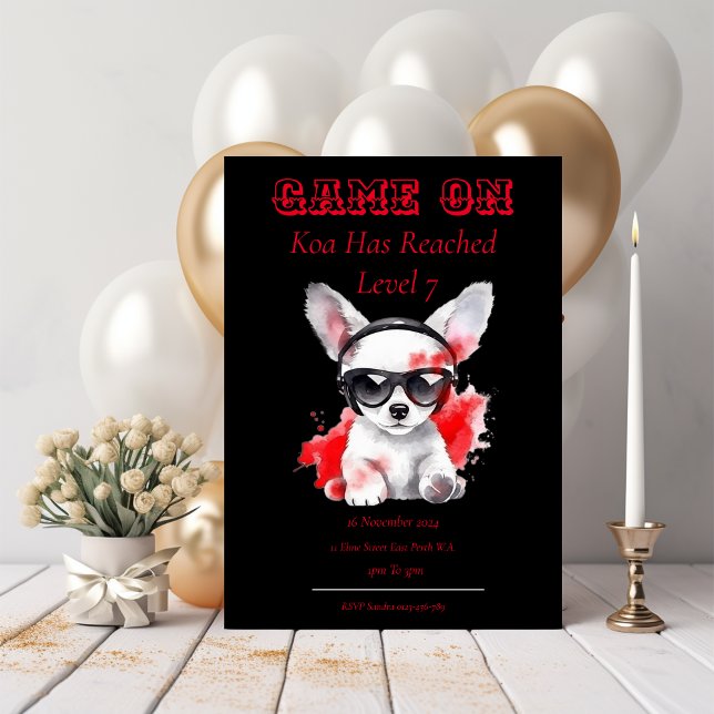 Game On Birthday Invitation Next Level, Gamming  (Creator Uploaded)