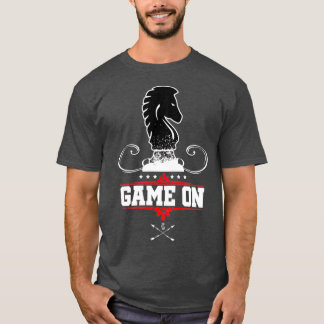 Game On Chequered Game Knight Piece Cool Chess T-Shirt