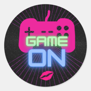 Game on  classic round sticker