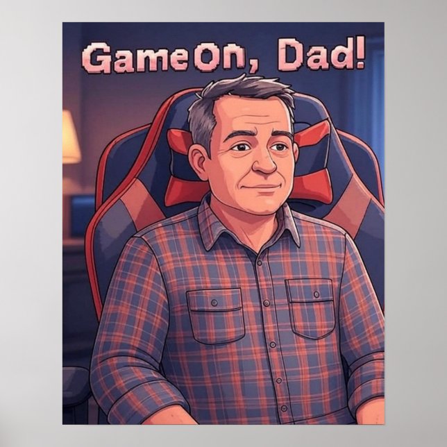 Game On Dad Gaming Chair Digital Print (Front)