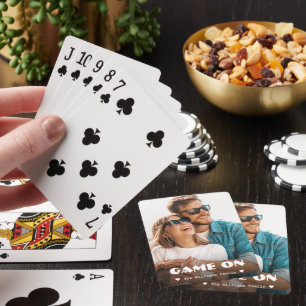 Game On Family Black and White Photo Playing Cards